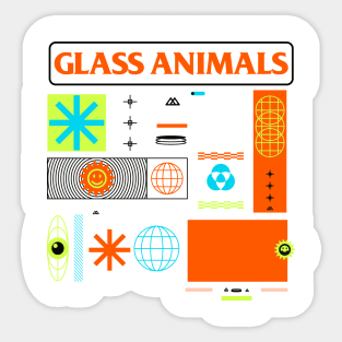 Glass Animals Orange Brutalism Sticker